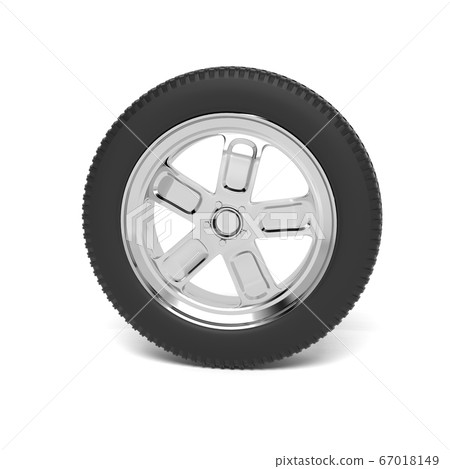 Car wheel. 3d rendering illustration Car wheel. 3d rendering illustration 67018149