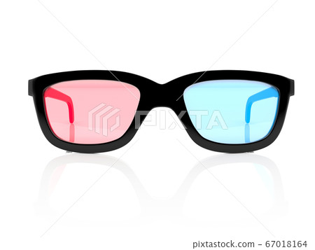 3d glasses. Red and blue spectacles for movie theater 3d glasses. Red and blue spectacles for movie theater 67018164