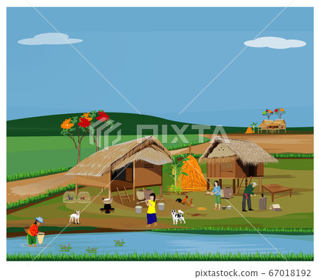 lifestyle of people at countryside vector design 67018192