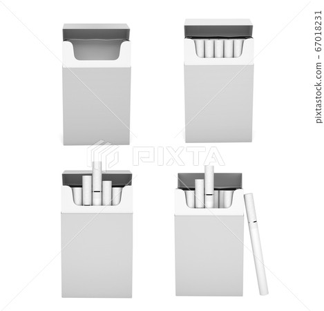 White blank packs of cigarettes. With white filter White blank packs of cigarettes. With white filter 67018231