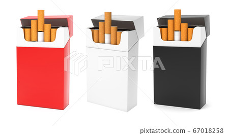 Open packs of cigarettes. Colored set Open packs of cigarettes. Colored set 67018258
