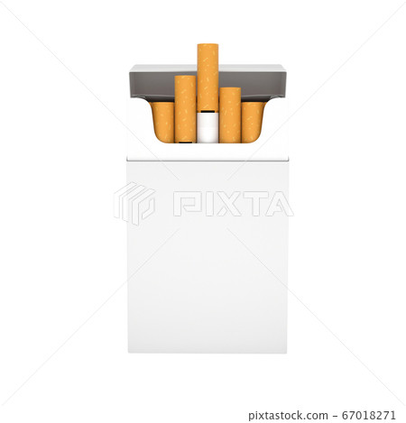 White blank pack of cigarettes. With brown filter White blank pack of cigarettes. With brown filter 67018271