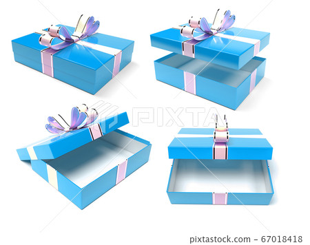 Gift boxes. Blue box with a bow Gift boxes. Blue box with a bow 67018418