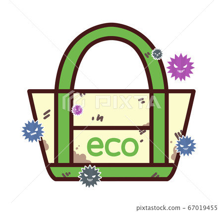 帶有細菌的環保袋的插圖 帶有細菌的環保袋的插圖 67019455