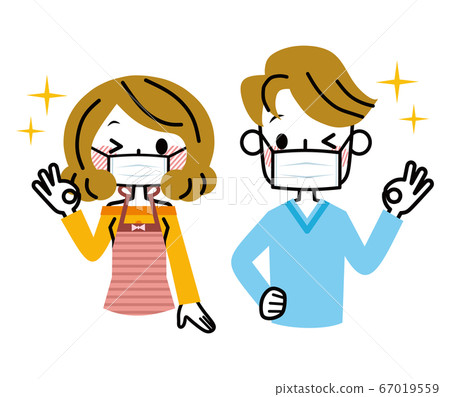 Mask OK couple sign - Stock Illustration [67019559] - PIXTA