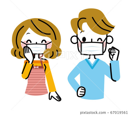 Mask couple smile Mask couple smile 67019561
