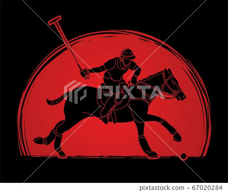Horse Polo players action sport cartoon graphic vector. Horse Polo players action sport cartoon graphic vector. 67020284