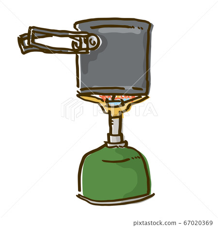 Hand drawn gas stove and pot Hand drawn gas stove and pot 67020369
