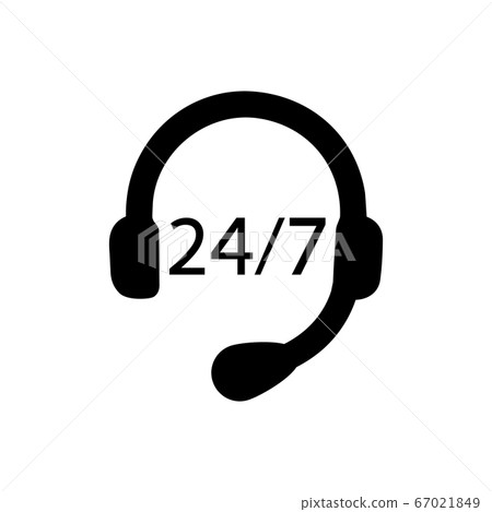 24 Hour Help Service Icon - Stock Illustration [67021849] - PIXTA