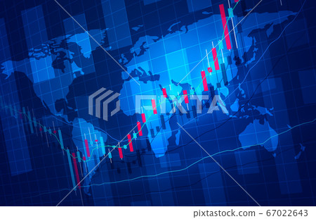 Stock price rise chart image background map image blue 67022643