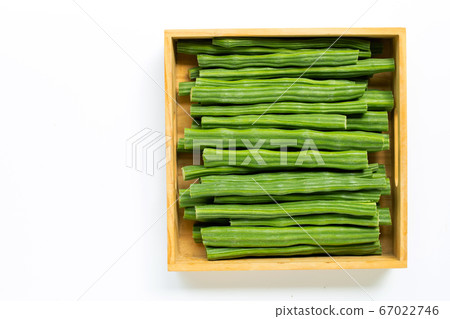 Moringa oleifera in wooden box isolated on white Moringa oleifera in wooden box isolated on white 67022746