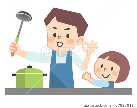 父母和孩子做飯的插圖 父母和孩子做飯的插圖 67023011