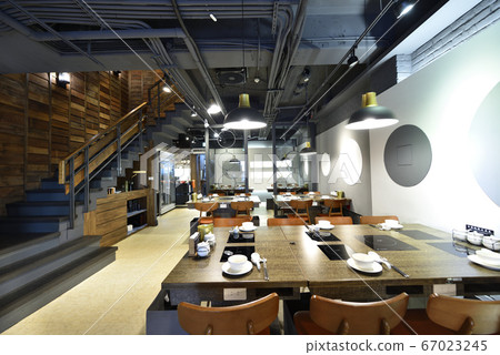 Restaurant interior, table, dining table, restaurant space 67023245