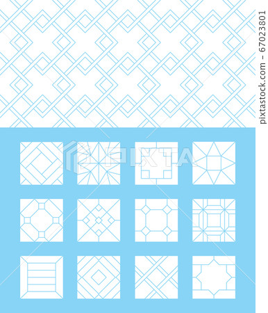 Floor pattern. Sidewalk limestone brick tiles parquet laminate collection materials vector seamless background 67023801