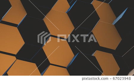 Background of hexagons illuminated by colored Background of hexagons illuminated by colored 67023948