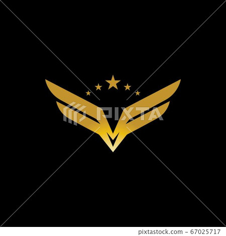Wing bird gold falcon logo vector 67025717