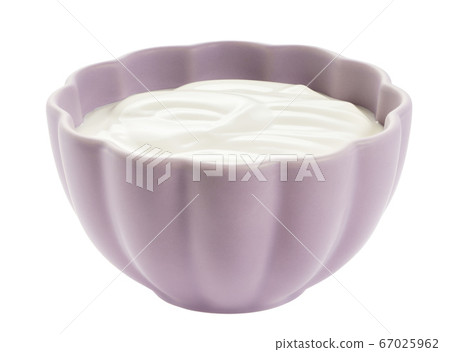 Bowl of yogurt isolated 67025962