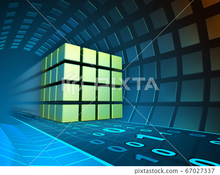 Data cube in a tunnel Data cube in a tunnel 67027337