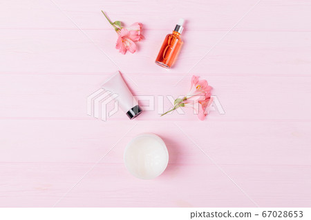 Cosmetic skin care set of serum, cream moisturizer Cosmetic skin care set of serum, cream moisturizer 67028653