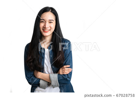Portrait confident woman smile with clipping path. Portrait confident woman smile with clipping path. 67028758