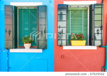 Colorful cityscape of Burano island, Venice, Italy 67029582