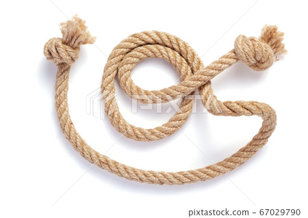 ship rope with sea knot on white background ship rope with sea knot on white background 67029790
