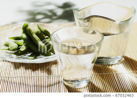 Sake and Edamame 67032463