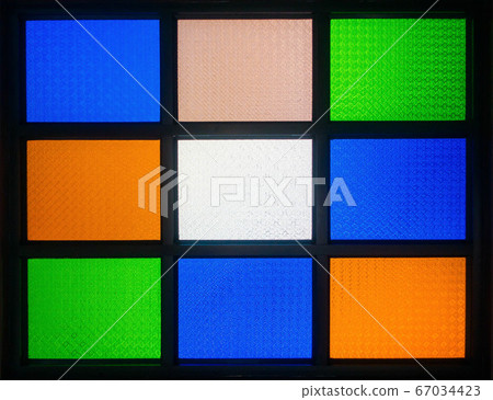 colorful stained glass window with nine boxes colorful stained glass window with nine boxes 67034423