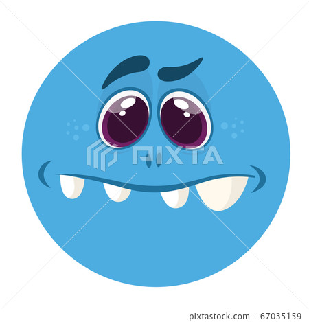 Sad cartoon monster face. Vector monster avatar Sad cartoon monster face. Vector monster avatar 67035159