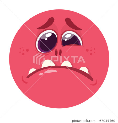 Funny cartoon monster face. Vector monster avatar Funny cartoon monster face. Vector monster avatar 67035160