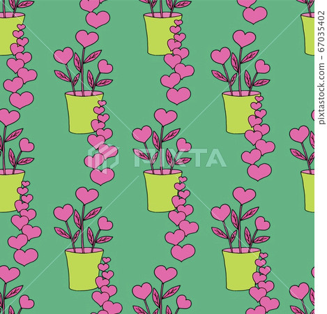 Valentines day seamless pattern with coffee cup... - Stock Illustration ...