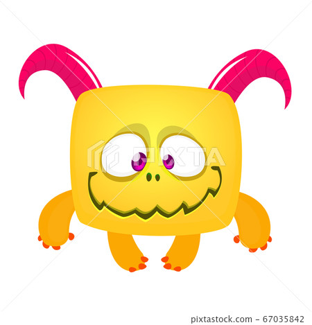 Cute and happy cartoon monster . Vector Halloween illustration Cute and happy cartoon monster . Vector Halloween illustration 67035842