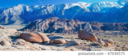 Arid Landscape of the Alabama Hills in California Arid Landscape of the Alabama Hills in California 67036575
