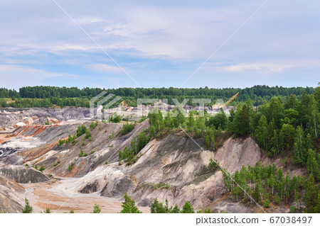colorful industrial landscape - old kaolin quarry colorful industrial landscape - old kaolin quarry 67038497