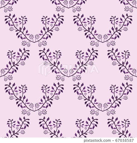 Seamless watercolor pattern with leaves and branches Seamless watercolor pattern with leaves and branches 67038587