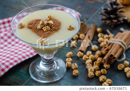Traditional turkish drink; boza with cinnamon 67038671