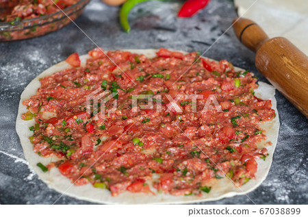 Traditional Turkish pizza (lahmacun) 67038899