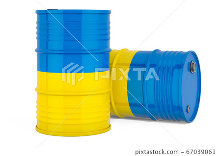 Steel drum, barrel with Ukrainian flag Steel drum, barrel with Ukrainian flag 67039061