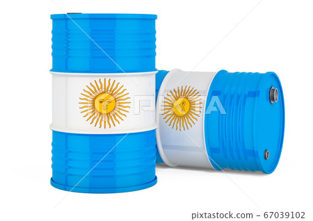 Steel drum, barrel with Argentinean flag 67039102