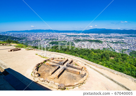 Kyoto capital letter fire floor and panoramic view of the city 67040005
