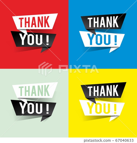Modern design thank you text on speech bubbles, Modern design thank you text on speech bubbles, 67040633