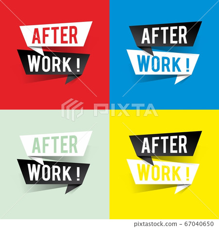 Modern design after work text on speech bubbles. - Stock Illustration ...