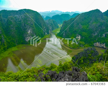 View on Tam Coc river from the top of Hang Mua View on Tam Coc river from the top of Hang Mua 67043363