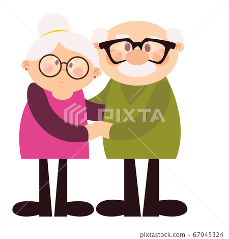 Isolated old couple Isolated old couple 67045324