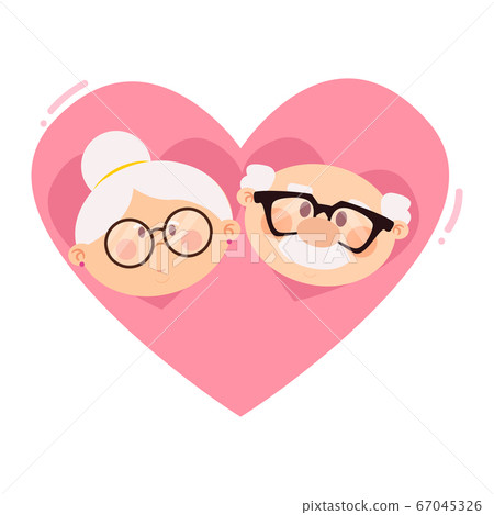 Isolated old couple Isolated old couple 67045326