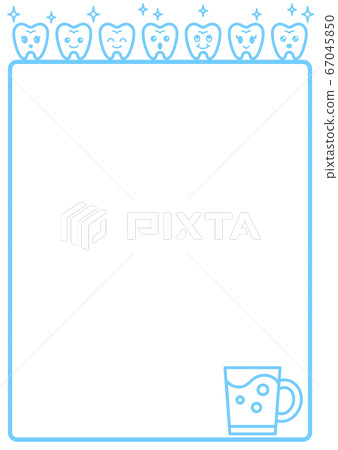 Simple frame of teeth and cup - Stock Illustration [67045850] - PIXTA