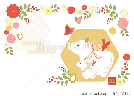 2021 ox year New Year's card 2021 ox year New Year's card 67047332