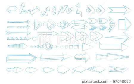 Arrow sign set. Isolated flat blue direction sign Arrow sign set. Isolated flat blue direction sign 67048093