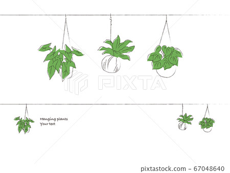 Small story of design Hanging green decorative ruled line 67048640