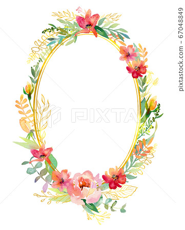 Vintage hand drawn flowers. Floral watercolor Vintage hand drawn flowers. Floral watercolor 67048849